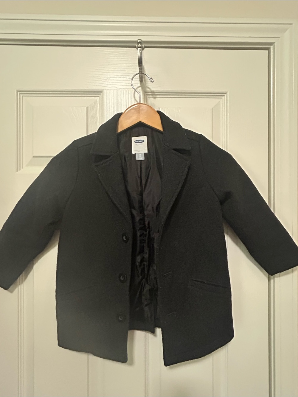 OLD NAVY Toddler Boys Charcoal Gray Wool Blend Peacoat Jacket Size 5T